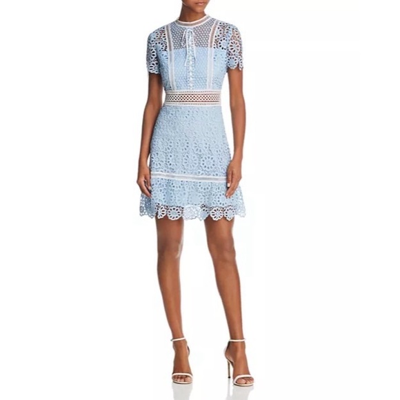 Aqua Dresses & Skirts - AQUA Blue Floral Crotchet Lace Dress Size Small